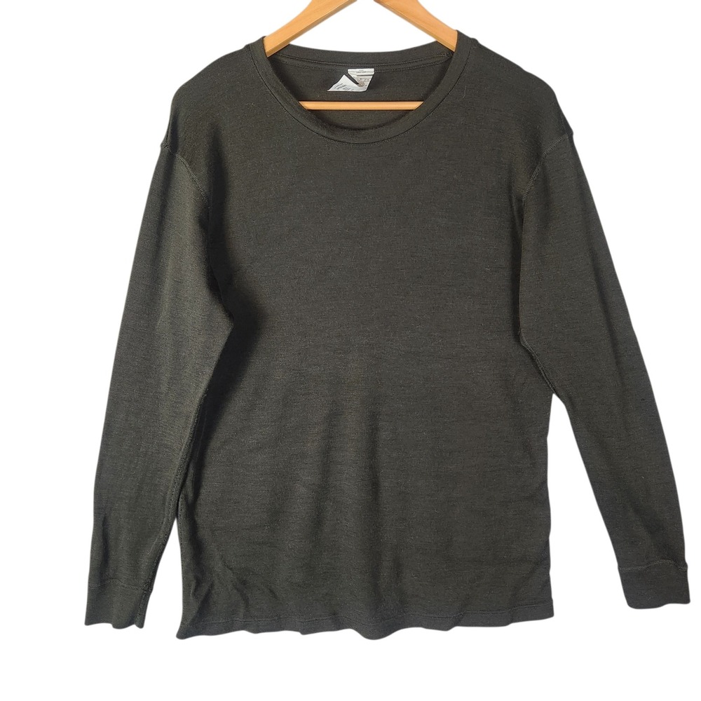 Lapasa Long Sleeve Top L Darj Green 100% Merino Wool Base Layer Outdoor